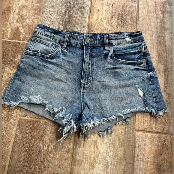 Kut from the Kloth High Rise Jane Jean Short Distressed Denim Cutoff Size 4 - Picture 2 of 10
